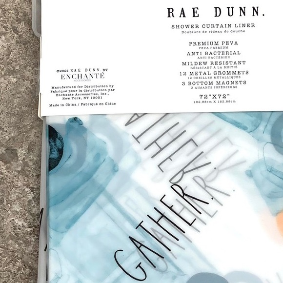 Rae Dunn GATHER Shower Curtain Liner - Picture 4 of 5